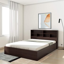 Solimo Canes Engineered Wood Queen Bed with Box Storage (Wenge finish)