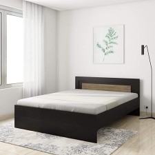 Solimo Aquilla Engineered Wood Wenge Finish Queen Bed (Brown)