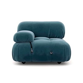 The Cozy Couch - Vincent Velvet upholsteretd Modular Single Seater Couch in Blue Colour - Includes 1 Set - (Couch,Handrest,Headrest).