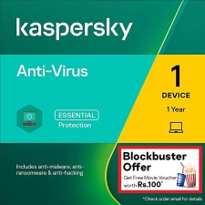 Kaspersky | Anti-Virus | 1 User | 1 Year | Email Delivery in 1 hour - No CD | Win Movie Voucher with Every Purchase (Offer Valid till 31st Dec 2022)