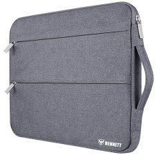 Bennett Khadi + Polyester Drax Laptops Bag Sleeve Case Cover Pouch for 15.6 inches 39cm Laptop Apple/Dell/Lenovo/ASUS/Hp/Samsung/Mi/MacBook/Ultrabook/Thinkpad/Idea pad/Surfacepro (Grey)