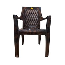 AADB PLASTIC Plastic Chairs For Home Living Room Bearing Strong And Sturdy For Outdoor Indoor (Brown)